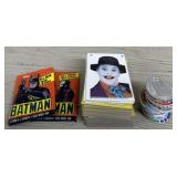 Assortment of Batman Cards & Jar of Pogs