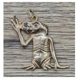 14K Gold 'ET' Pendant: 8.7-Grams