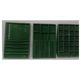 (3) Green Jewelry Trays