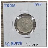 1944 India Silver ï¿½ Rupee
