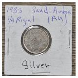1935 Saudi Arabia Silver ï¿½ Riyal