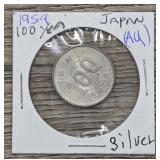 1959 Japan Silver 100 Yen