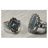 (2) Turquoise Like Fashion Rings #1