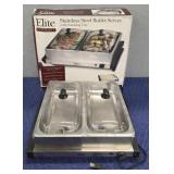 Elite Gourmet Stainless Steel Buffet Server
