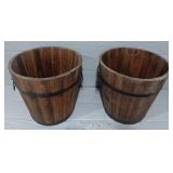 (2) Wood Planters