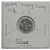 1899 Hong Kong 10 Cents Silver Coin