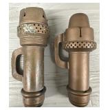 (2) Antique 1900 Railroad Brass Candle Holders