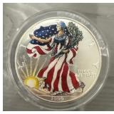 1oz 1999 Painted Liberty Silver Round