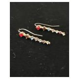 Vtg Multi Colored Gemstone Earrings