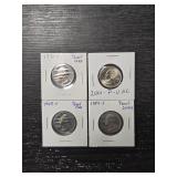 (4) Washington Quarters: (1) is Silver