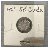 1904 Canada 5-Cent .925 Silver Coin