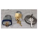 (3) Locks With Keys