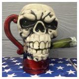 (3) Smoking Skull Mugs