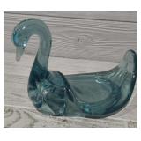 Vintage Blue Resin Swan Trinket Dish