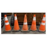 (5) Orange Weighted Traffic Safety Cones