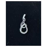 Sterling, Sapphire & Diamond Pendant