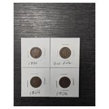 (4) Indian Head Pennies