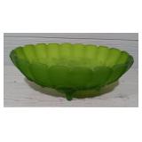 Vintage Frosted Green Glass Dish