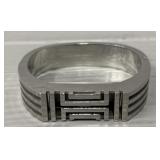 ToryBurch Silvertoned Metal Hinged Fitbit Bracelet