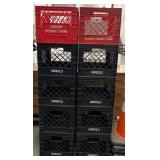 (10) Heavy Duty Plastic Milk Crates