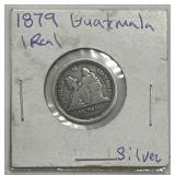 1879 Guatemala 1 Real Silver Coin