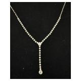 14KGP & CZ T Bar Necklace