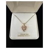 18k Gold Over Sterling w/Ruby & Diamond Necklace