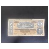 1864 Confederate $10 Bill