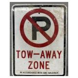 Reflective Tow Away Zone Metal Traffic Sign