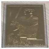 Babe Ruth 22kt Gold Baseball Card
