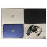 (3) HP Laptops and (1) Charger