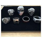 (7) Stainless Steel Biker Rings