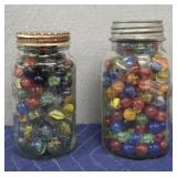 (2) Jars of Various Marbles