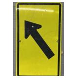 Yellow Reflective Arrow Metal Street Sign