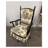 Vintage Scenic Upholstered Rocking Chair