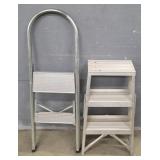 (2) Metal Step Ladders