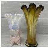 (2) Art Glass Vases