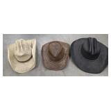 (3) Various Cowboy Hats