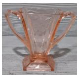 Vintage Pink Depression Glass Vase
