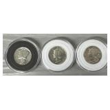 (3) 1936, 1940, 1943 90% Silver Mercury Dimes