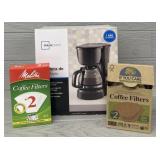Mainstays 5-Cup Coffee Maker w/ Extra Filters
