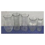 (5) Glass Flower Vases