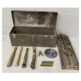 Metal Toolbox w/ Tools