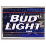 Framed Bud Light Beer Mirror