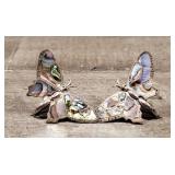 Vintage Sterling & Abalone Butterfly Earrings