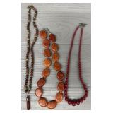 (3) Genuine Stone Necklaces