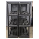 (2) 4-Tier Plastic Storage Shelves