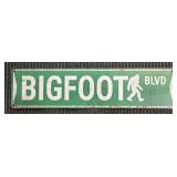 Metal 'Bigfoot BLVD' Sign