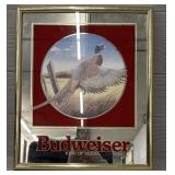 Budweiser Pheasant Advertising Mirror Sign