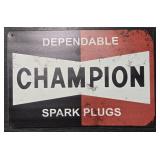 Metal :Champion Spark Plugs' Sign
